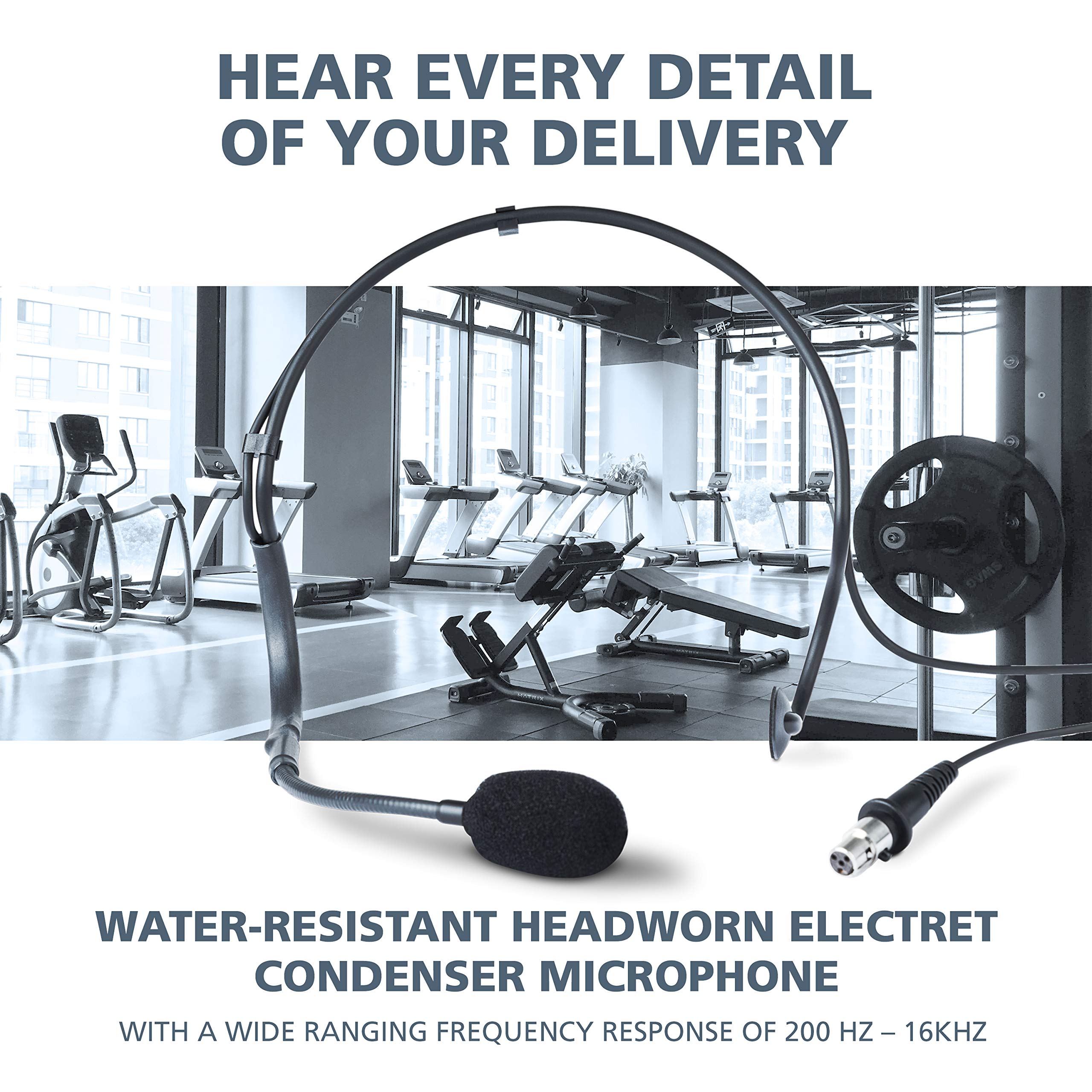 Denon Transmisor Profesional Resistente al Agua y micrófono de